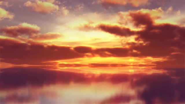 Timelapse of sunset clouds reflecting in water.