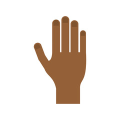dark skin open hand icon image vector illustration design 
