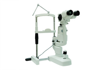 Medical equipment of ophthalmologist in a doctor room
