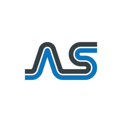 Initial Letter AS Linked Design Logo
