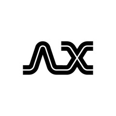 Initial Letter AX Linked Design Logo