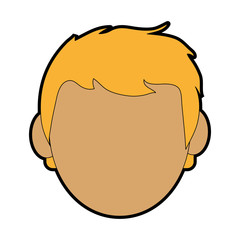 head of faceless young man icon image vector illustration design 