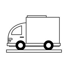 delivery or cargo truck icon image vector illustration design  single black line