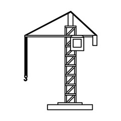 construction crane icon image vector illustration design  single black line