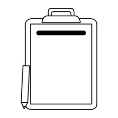 clipboard with pencil icon image vector illustration design  single black line