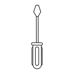screwdriver tool icon image vector illustration design  single black line