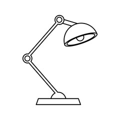 desk lamp icon image vector illustration design  single black line