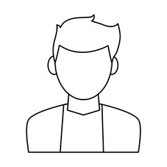 faceless young man portrait icon image vector illustration design  single black line