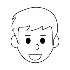 smiling young man icon image vector illustration design  single black line