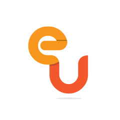 Initial Letter EU Rounded Lowercase Logo