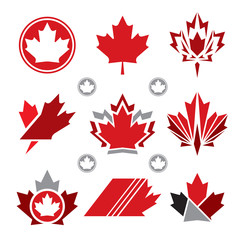 Maple Leaf Icons - obrazy, fototapety, plakaty