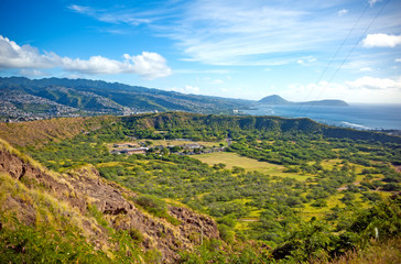 Obraz premium Diamond Head crater, Oahu island, Hawaii 