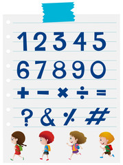 Font design for numbers and signs