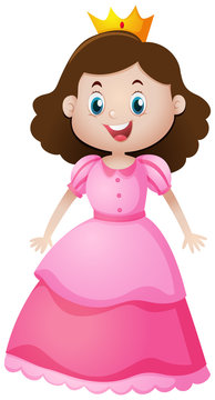 Cute princess in pink dress