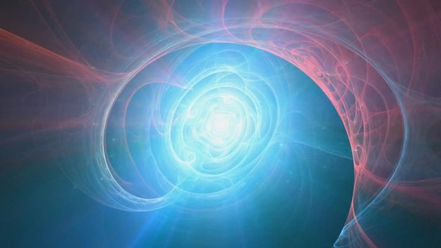 Big bang, beginnings of the universe. Fractal background. Blue and pink version.