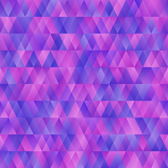 Beautiful abstract seamless background pattern with Blue, pink and purpletriangles. Vector image