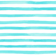 Mooi naadloos patroon met blauwe aquarel strepen. handgeschilderde penseelstreken, gestreepte achtergrond. Vector illustratie.