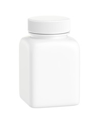 white plastic bottle isolated on white background, 3D rendering