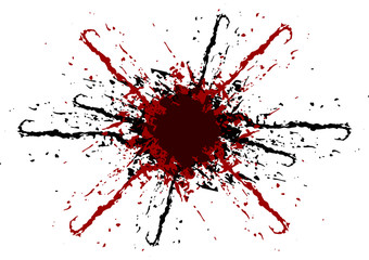 vector splatter black and red color background. illustraitttion