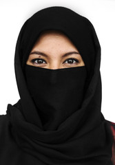 Naklejka premium A muslim woman in a shoot