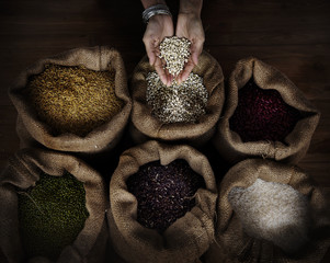 Assorted seed organic nutrient raw grain