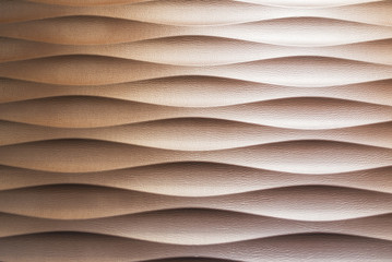 Modern wave texture pattern wall decoration made by leatherette panel