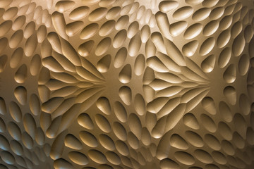 Modern golden texture pattern wall decoration made by leatherette panel