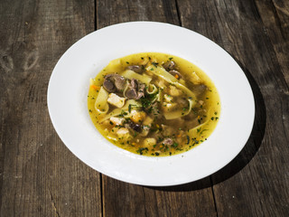 Chicken soup with  noodles