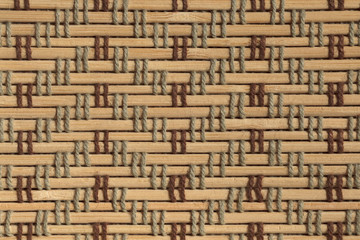 Wickerwork texture or background, light wooden sticks combined with ropes