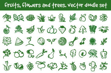 vector doodle icons set