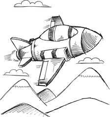 Doodle Jet Vector Illustration Art