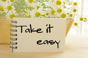 花とメッセージ　teke it easy
