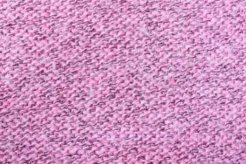 Pink Knitting or Knitted Fabric Texture Pattern Background