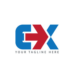 Initial Letter EX Isolated Exit Design Logo