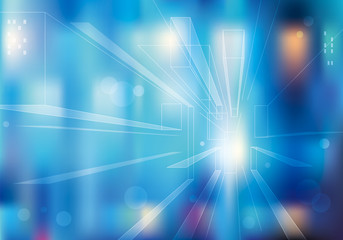 Night urban city street lights blurred abstract background.