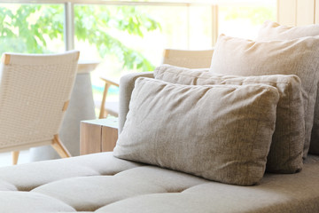 Detail  image of Cushion on sofa in modern living room