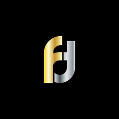 Initial Letter FD Rounded Lowercase Logo