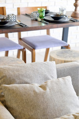 Detail  image of Cushion on sofa in modern living room