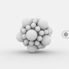 Molecule. 3D concept illustration. Vector template.