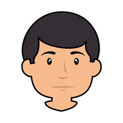 Man smiling cartoon icon vector illustration graphic design