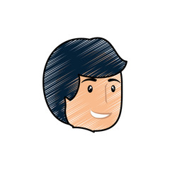 Man smiling cartoon icon vector illustration graphic design