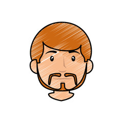 Man smiling cartoon icon vector illustration graphic design