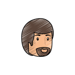 Man smiling cartoon icon vector illustration graphic design