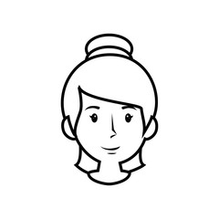 Woman smiling cartoon icon vector illustration graphic design