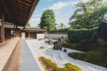 Peaceful Zen temple rock garden 