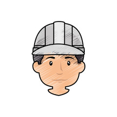 Worker man cartoon icon vector illustration graphic design