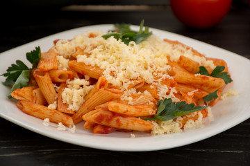 Penne pasta with sauce