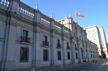 Fototapeta na wymiar Palacio de La Moneda, or La Moneda, the seat of the President of the Republic of Chile in Santiago
