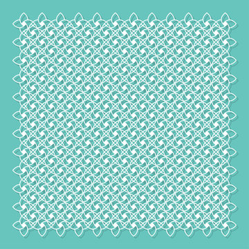 Decorative panel for laser cutting. Universal mosaic geometric pattern. The ratio is 1: 1. Vector illustration.