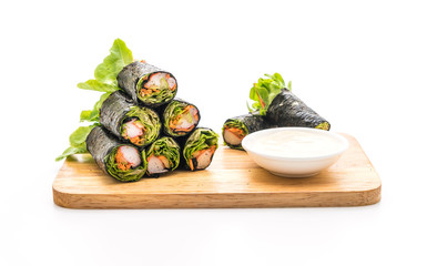 seaweed salad roll with crab stick
